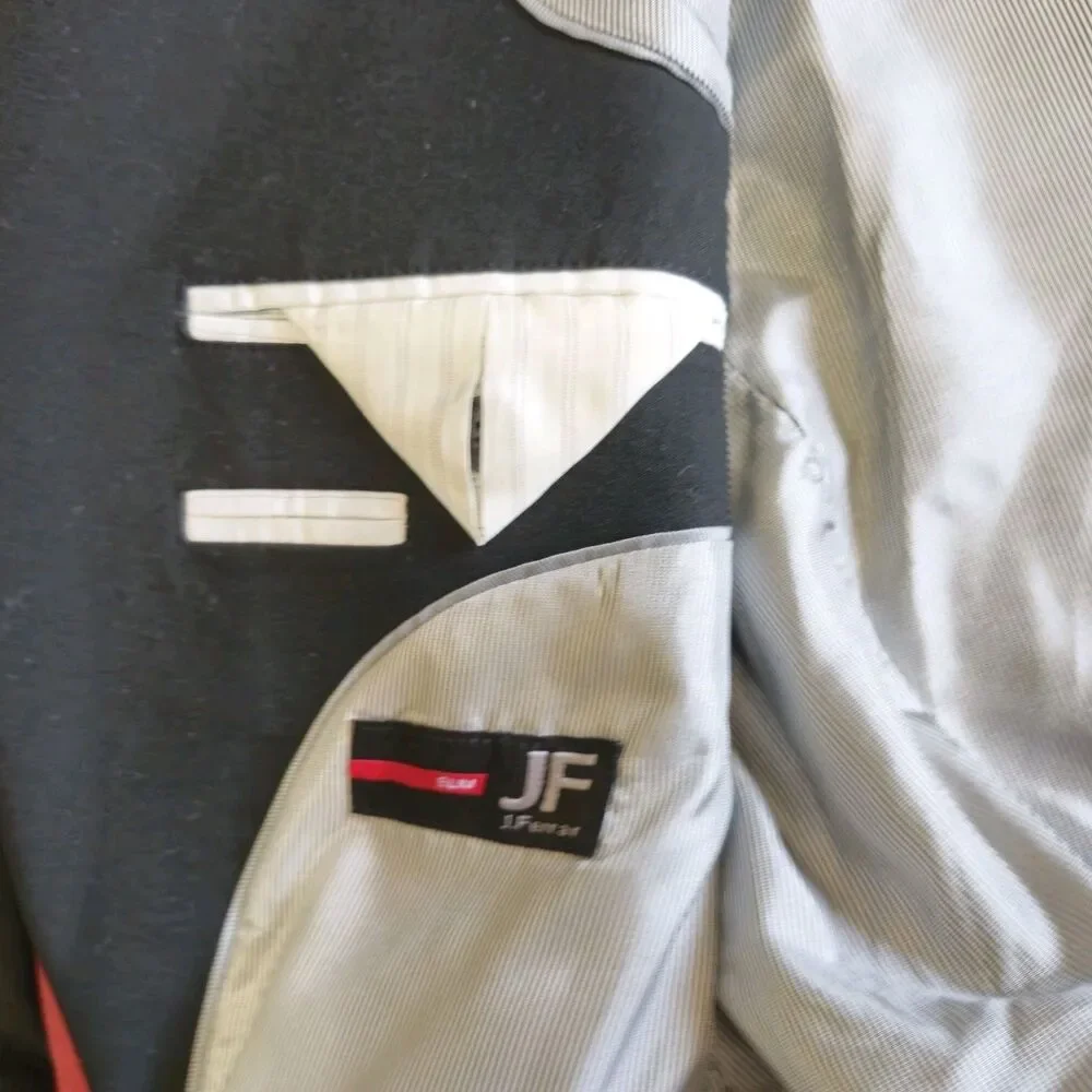 J Ferrar Black Super Slim Fit Blazer 46R NWT Stretch 2 Button Suit Jacket - Picture 12 of 16